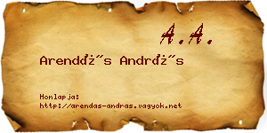 Arendás András névjegykártya