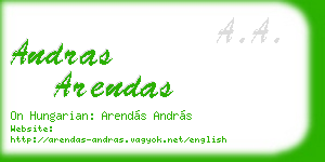 andras arendas business card